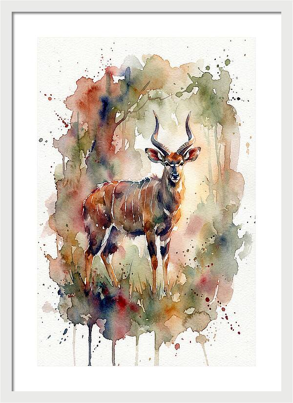 Nyala In Watercolor Splendor