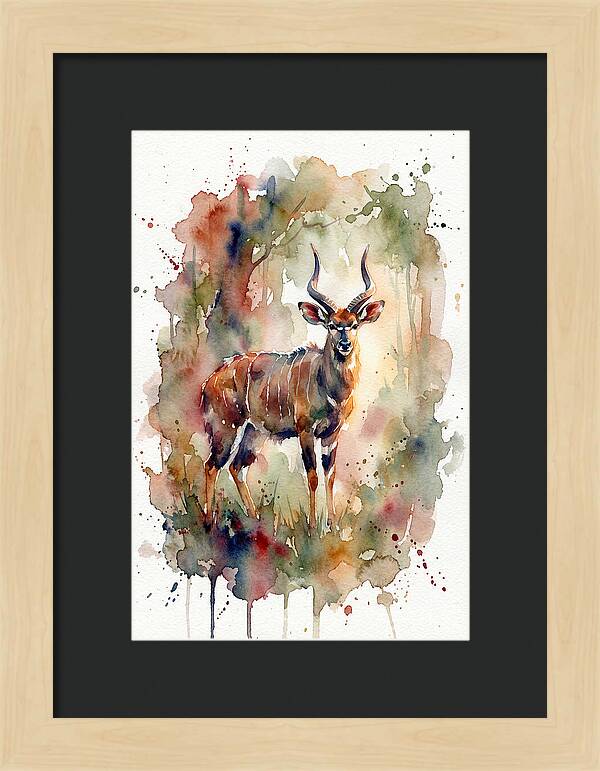 Nyala In Watercolor Splendor