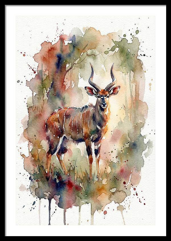 Nyala In Watercolor Splendor