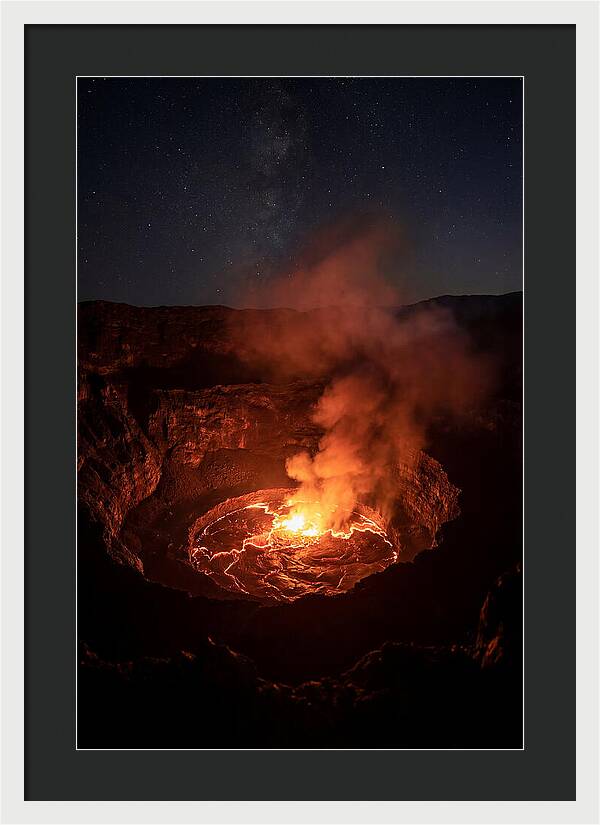 Nyiragongo Volcano Lava Lake At Night