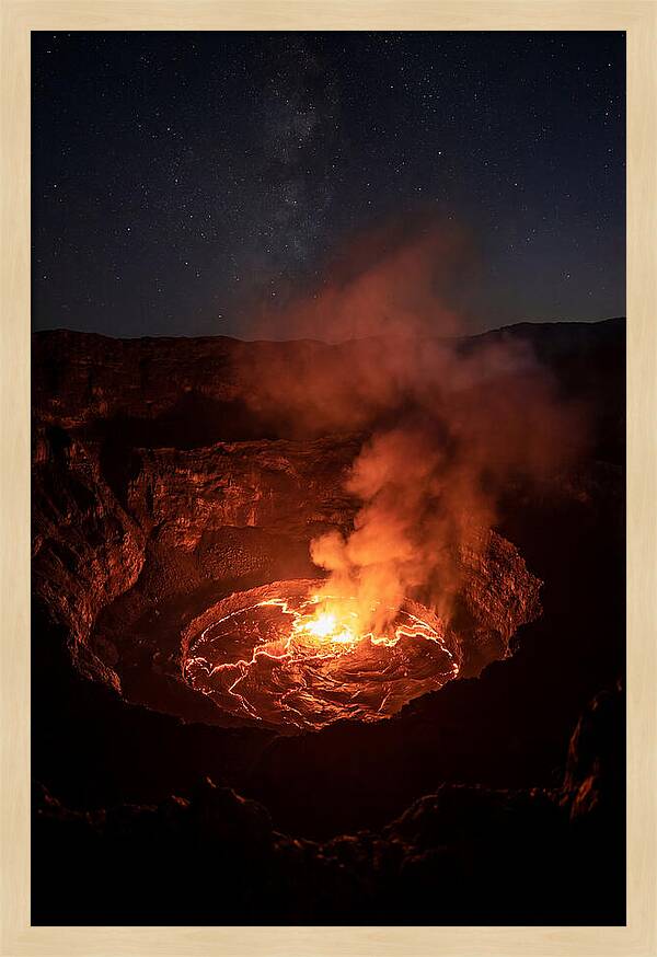 Nyiragongo Volcano Lava Lake At Night