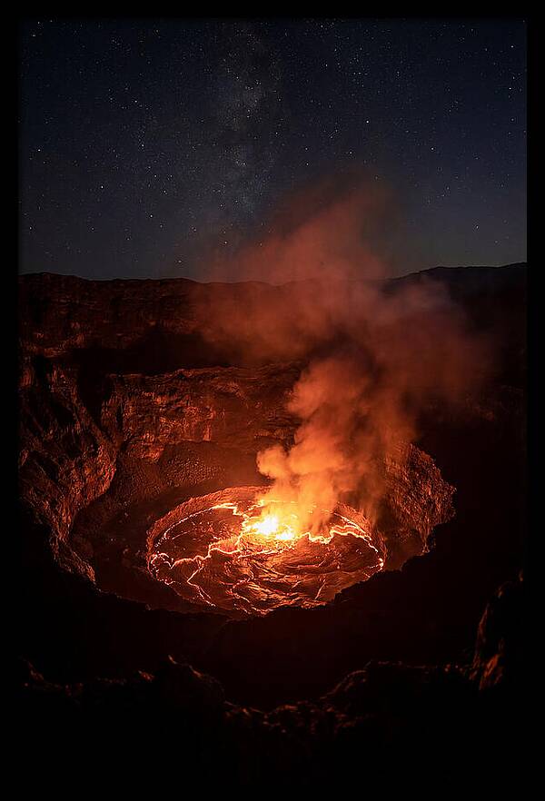 Nyiragongo Volcano Lava Lake At Night
