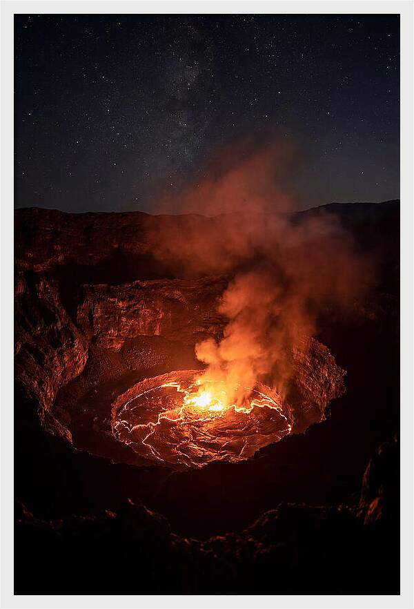 Nyiragongo Volcano Lava Lake At Night