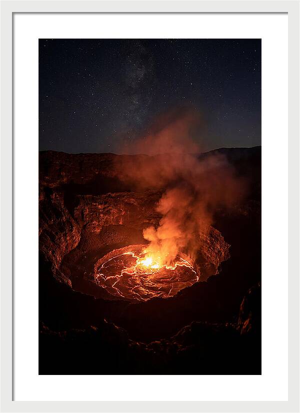 Nyiragongo Volcano Lava Lake At Night