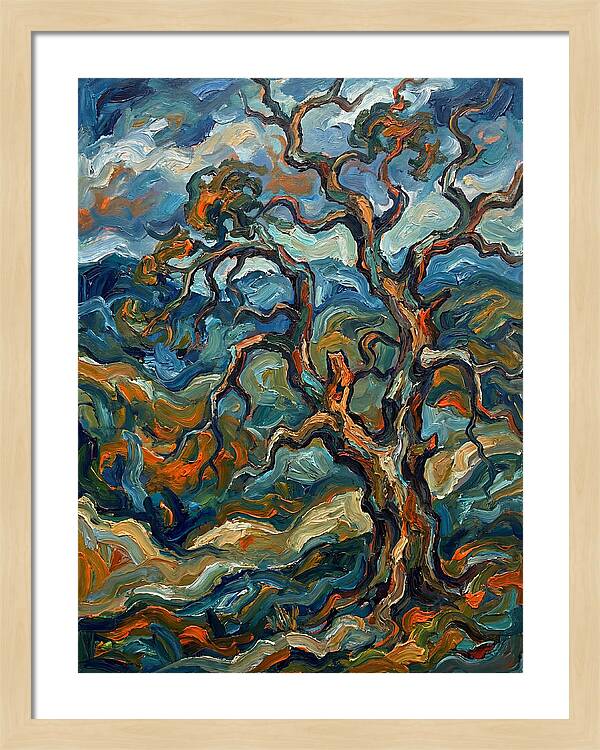 Oak Tree In Expressionist Style