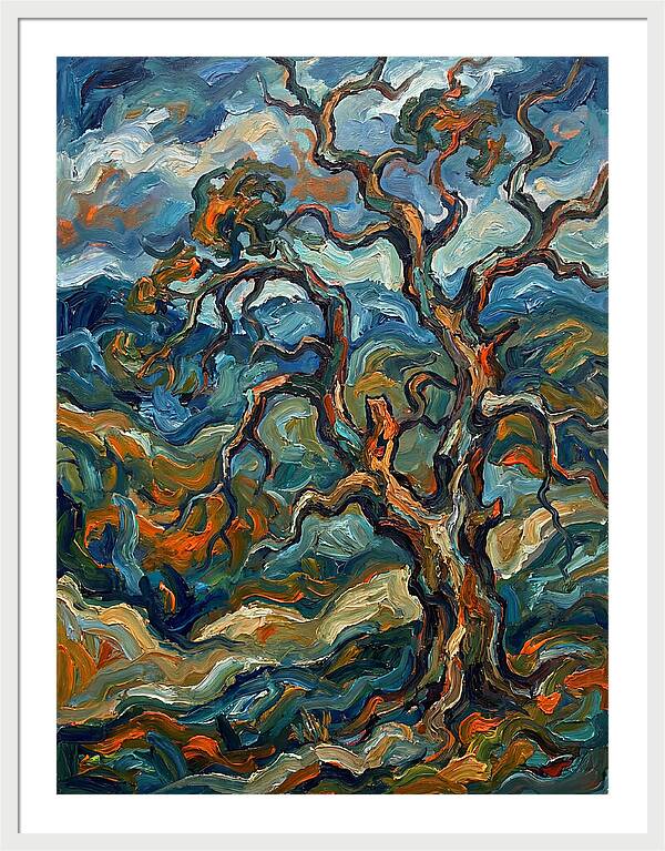 Oak Tree In Expressionist Style