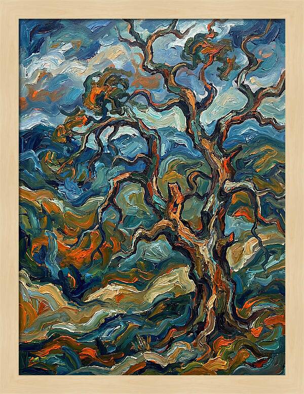 Oak Tree In Expressionist Style
