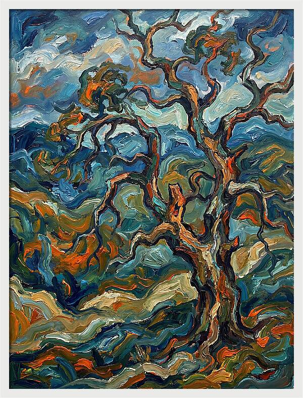 Oak Tree In Expressionist Style