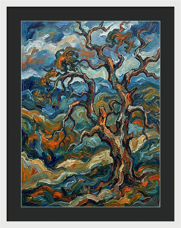 Oak Tree In Expressionist Style