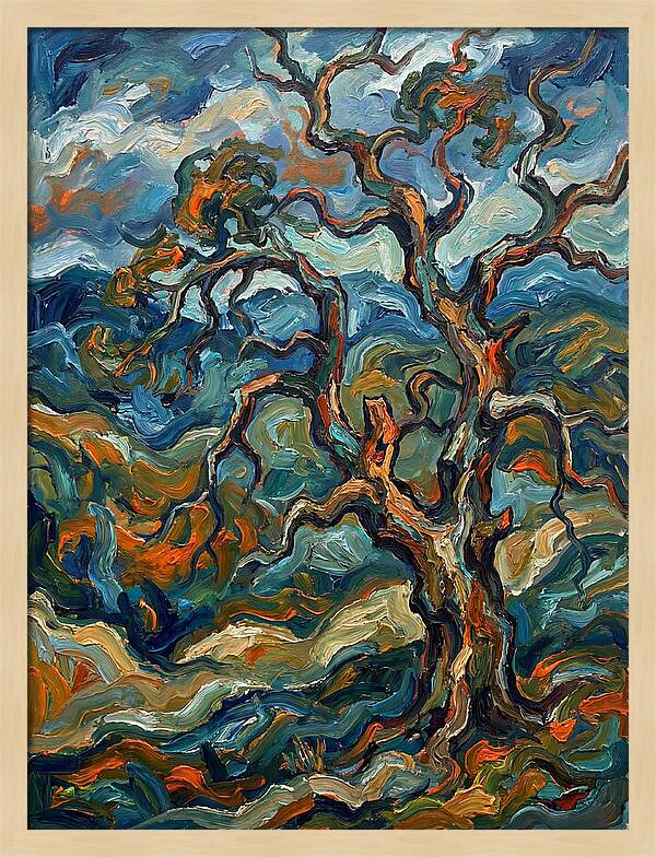 Oak Tree In Expressionist Style