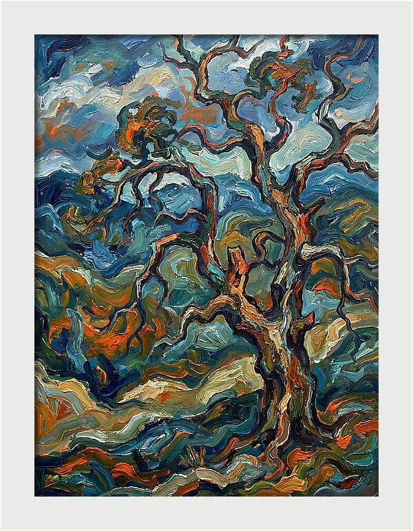 Oak Tree In Expressionist Style