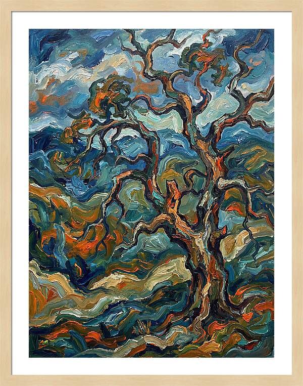 Oak Tree In Expressionist Style