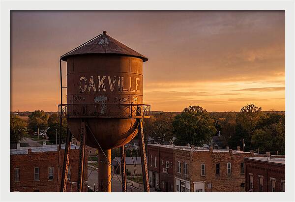 Oakville Water Tower At Sunset