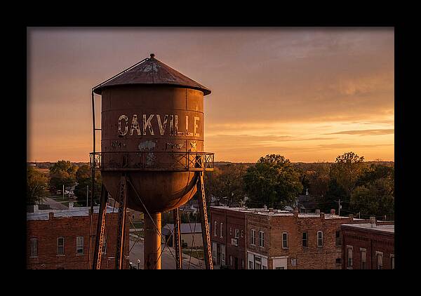 Oakville Water Tower At Sunset