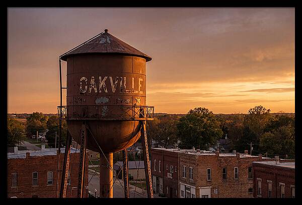 Oakville Water Tower At Sunset