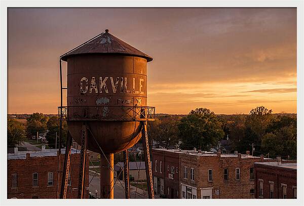 Oakville Water Tower At Sunset