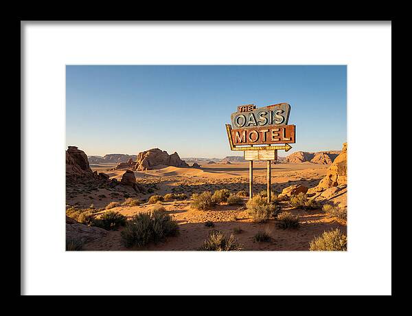 Oasis Motel Sign In Desert