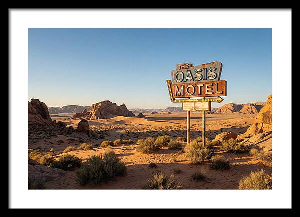 Oasis Motel Sign In Desert