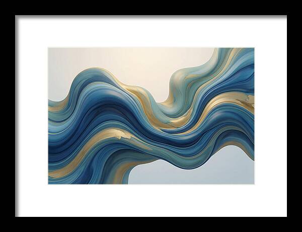 Ocean Blue And Gold Swirls