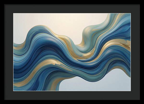 Ocean Blue And Gold Swirls