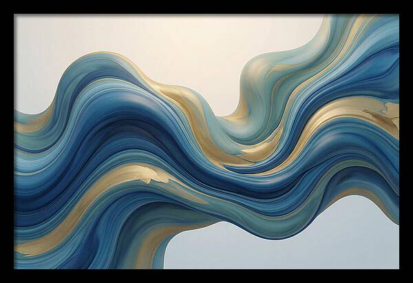 Ocean Blue And Gold Swirls