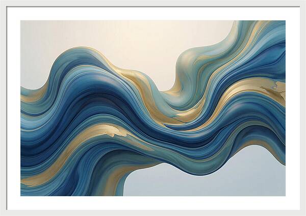 Ocean Blue And Gold Swirls