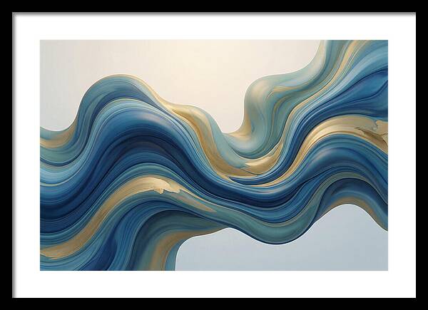 Ocean Blue And Gold Swirls