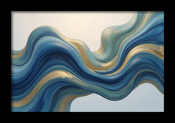 Ocean Blue And Gold Swirls