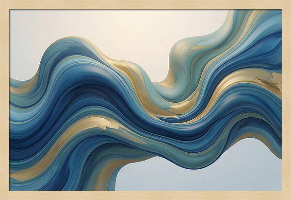 Ocean Blue And Gold Swirls