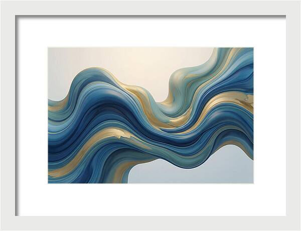 Ocean Blue And Gold Swirls