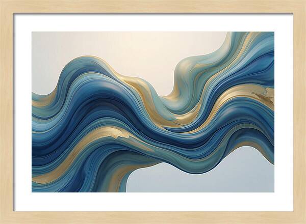 Ocean Blue And Gold Swirls