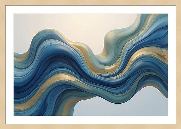 Ocean Blue And Gold Swirls