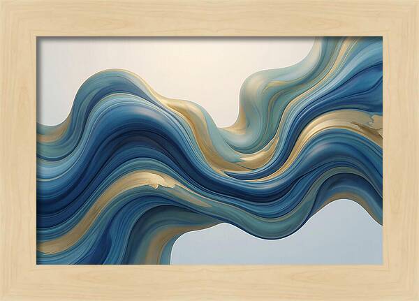 Ocean Blue And Gold Swirls