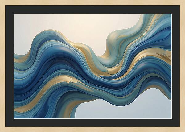 Ocean Blue And Gold Swirls