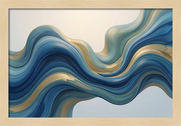 Ocean Blue And Gold Swirls