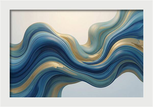 Ocean Blue And Gold Swirls