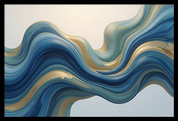 Ocean Blue And Gold Swirls