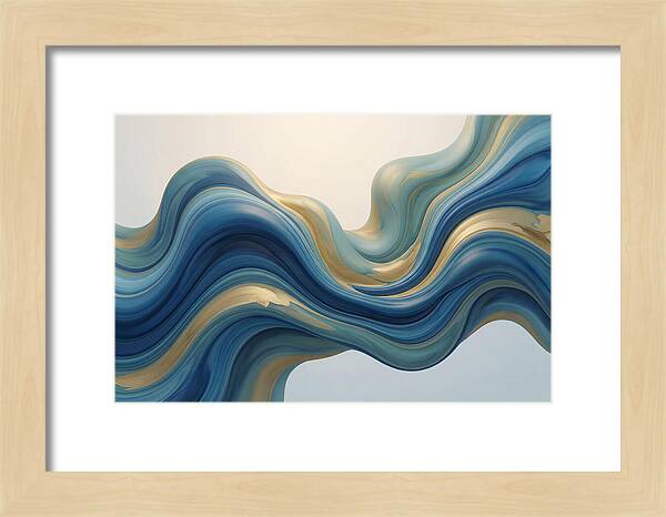 Ocean Blue And Gold Swirls