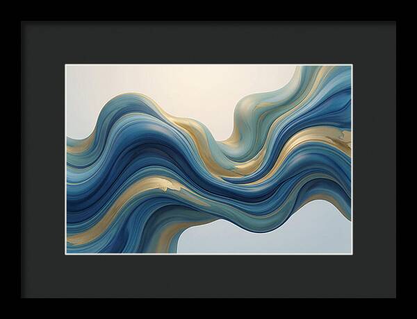 Ocean Blue And Gold Swirls
