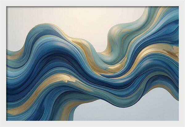 Ocean Blue And Gold Swirls