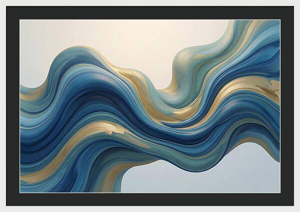Ocean Blue And Gold Swirls