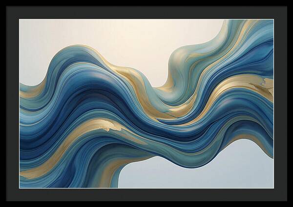 Ocean Blue And Gold Swirls
