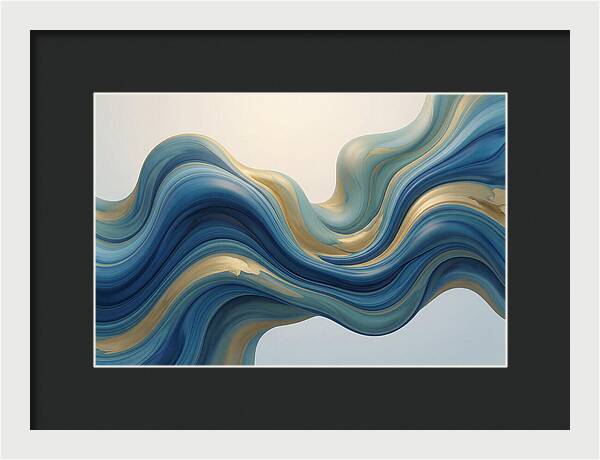 Ocean Blue And Gold Swirls