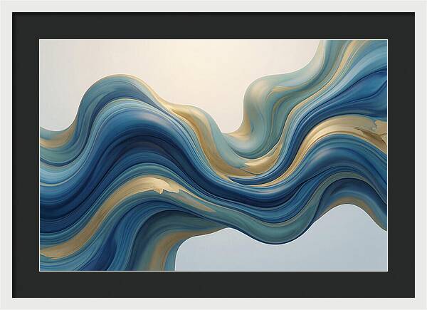Ocean Blue And Gold Swirls