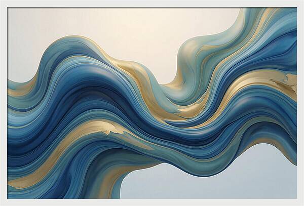 Ocean Blue And Gold Swirls