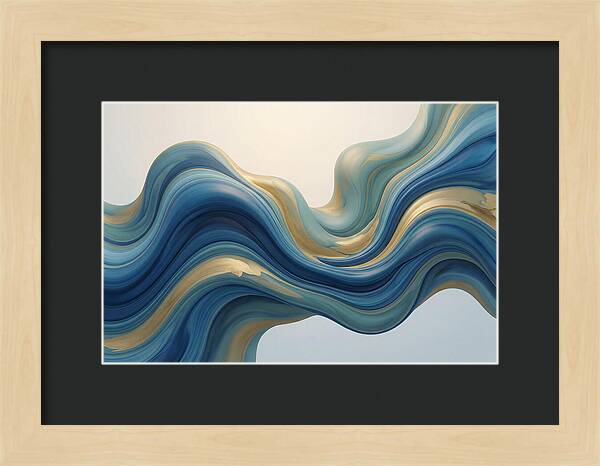 Ocean Blue And Gold Swirls