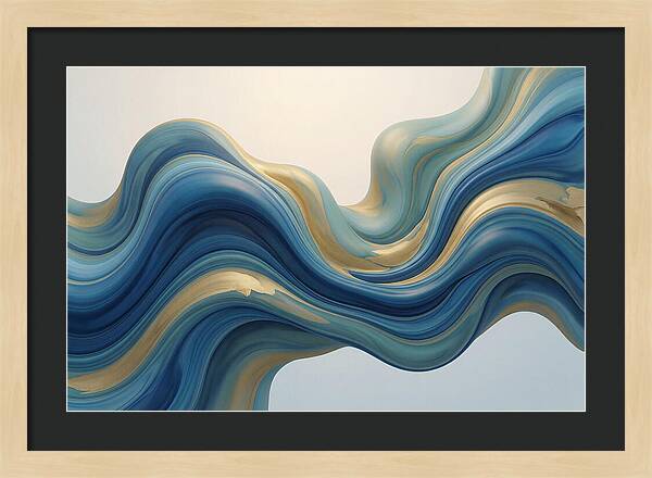 Ocean Blue And Gold Swirls