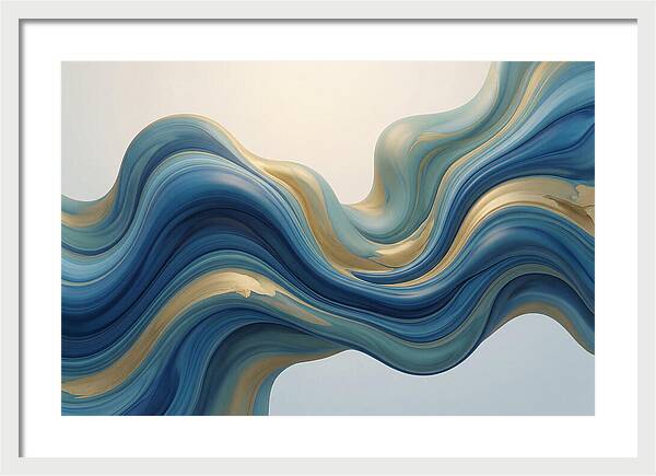 Ocean Blue And Gold Swirls