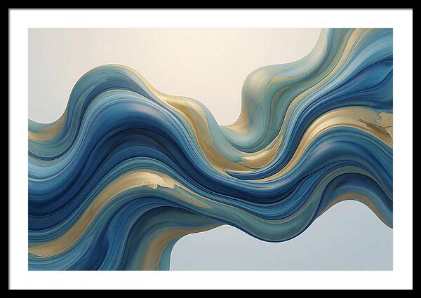 Ocean Blue And Gold Swirls