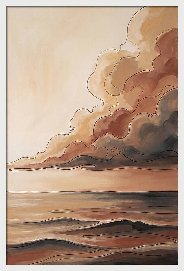 Ocean Horizon With Dramatic Clouds